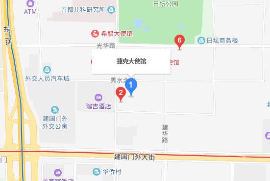 北京捷克大使馆地图